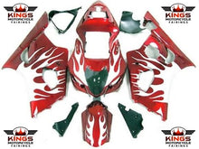 Suzuki GSXR1000 Fairings (2003-2004) Red, White Flame at KingsMotorcycleFairings.com