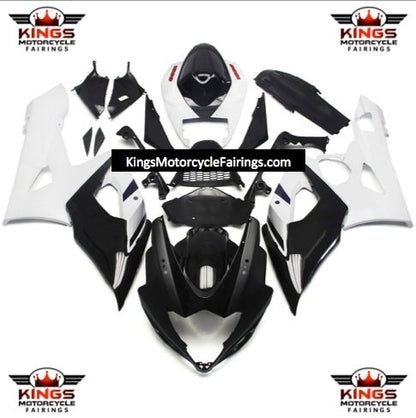 Suzuki GSXR1000 Fairings (2005-2006) Black, White at KingsMotorcycleFairings.com