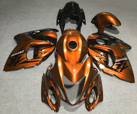 KingsMotorcycleFairings.com Candy Orange and Black Fairing Kit for a 2008, 2009, 2010, 2011, 2012, 2013, 2014, 2015, 2016, 2017, 2018 & 2019 Suzuki GSX-R1300 Hayabusa motorcycle