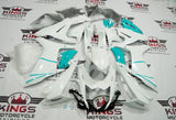 Suzuki GSXR600 Fairings (2011-2024) White, Mint Green at KingsMotorcycleFairings.com