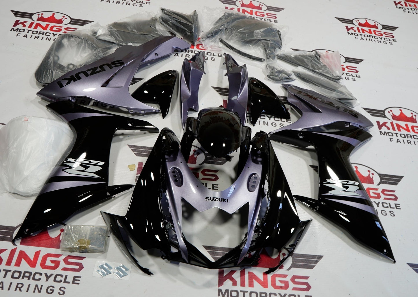 Suzuki GSXR600 Fairing Set (2011-2024) Black, Gray at KingsMotorcycleFairings.com