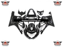 Suzuki GSXR600 Fairings (2000-2003) Black, White Flame at KingsMotorcycleFairings.com
