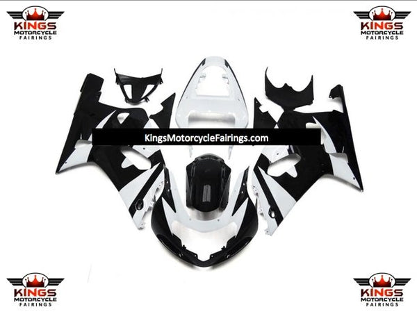 Suzuki GSXR600 Fairings (2000-2003) Black, White Stripe at KingsMotorcycleFairings.com