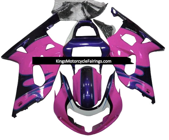 Suzuki GSXR600 Fairings (2000-2003) Pink, Purple, Black, White Tribal at KingsMotorcycleFairings.com