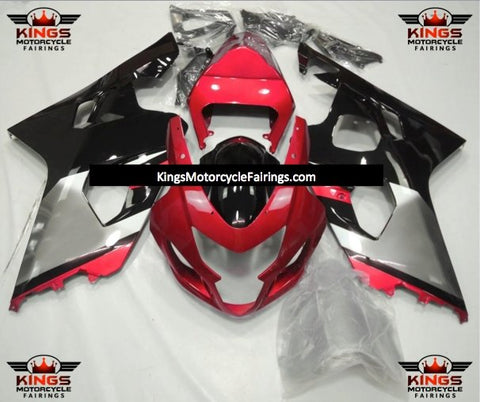 Suzuki GSXR600 Fairings (2004-2005) Red, Black, Silver at KingsMotorcycleFairings.com