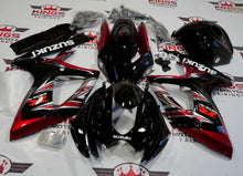 Suzuki GSXR 600 Fairings (2006-2007) Black, Candy Apple Red at KingsMotorcycleFairings.com