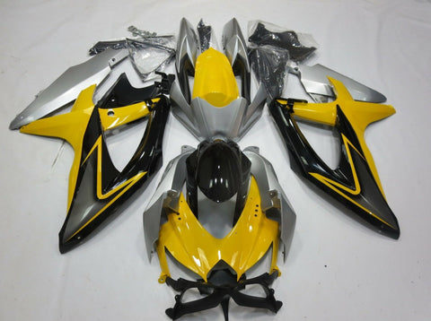 Suzuki GSXR600 Fairings (2008-2010) Yellow, Black, Silver, Gray at kingsMotorcycleFairings.com