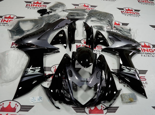 Suzuki GSXR600 Fairings (2011-2024) Black, Silver at KingsMotorcycleFairings.com
