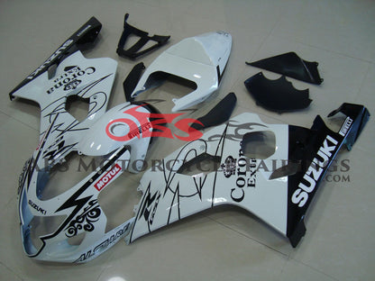 Suzuki GSXR750 Fairing Kit (2004-2005) White, Black Corona at KingsMotorcycleFairings.com
