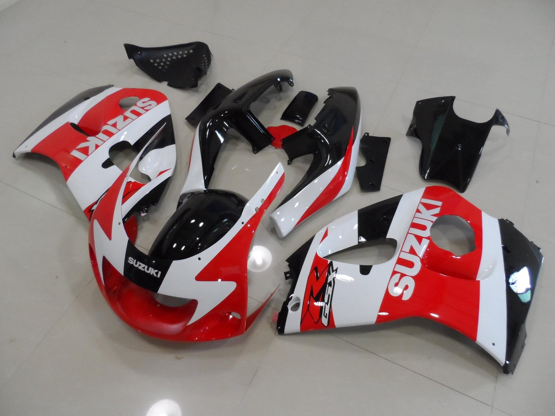 Suzuki GSXR750 Fairings (1996-1999) Gloss Red, White, Black at KingsMotorcycleFairings.com