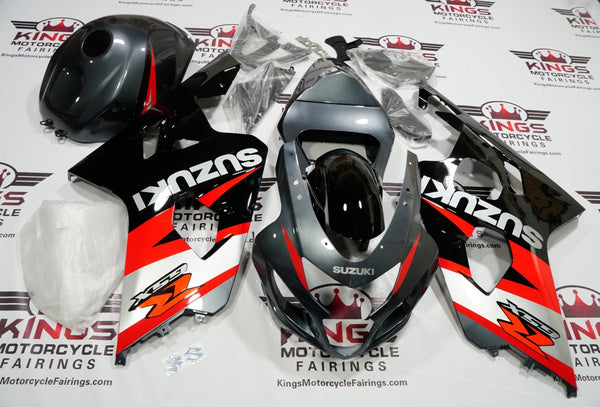 Suzuki GSXR750 Fairings (2004-2005) Gray, Red, Black at KingsMotorcycleFairings.com