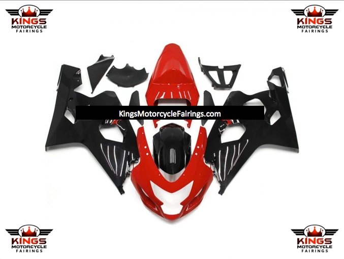 Suzuki GSXR750 Fairings (2004-2005) Red, Black from KingsMotorcycleFairings.com