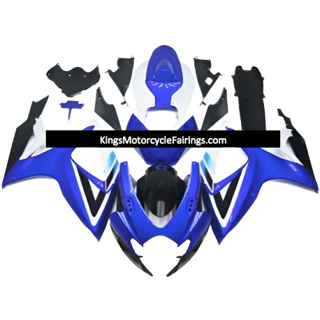 Suzuki GSXR750 Fairings (2006-2007) Blue Gloss, White, Black at KingsMotorcycleFairings.com