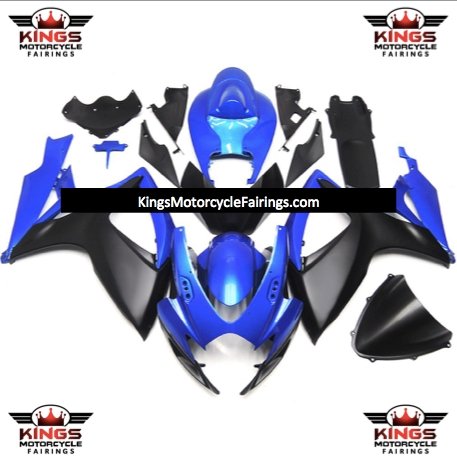 Suzuki GSXR750 Fairings (2006-2007) Blue, Matte Black at KingsMotorcycleFairings.com