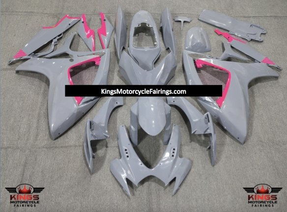 Suzuki GSXR750 Fairings (2006-2007) Nardo Gray, Pink at KingsMotorcycleFairings.com