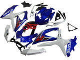 Suzuki GSXR750 Fairings (2008-2010) Blue Gloss, White at KingsMotorcycleFairings.com