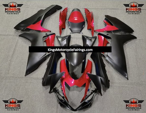 Suzuki GSXR750 Fairings (2011-2023) Red, Matte Black at KingsMotorcycleFairings.com