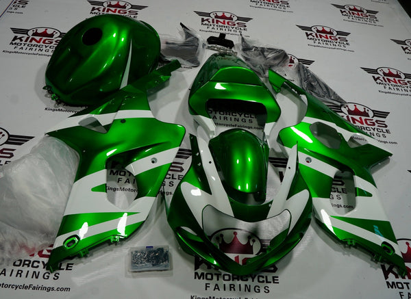 Suzuki GSXR 1000 Fairings (2000-2002) Green, White at KingsMotorcycleFairings.com
