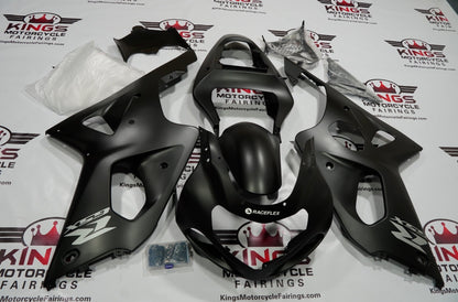 Suzuki GSXR 1000 Fairings (2000-2002) Matte Black, Silver at KingsMotorcycleFairings.com
