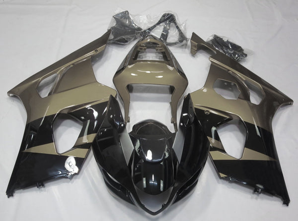 Suzuki GSXR 1000 Fairings (2003-2004) Black, Taupe Brown at KingsMotorcycleFairings.com