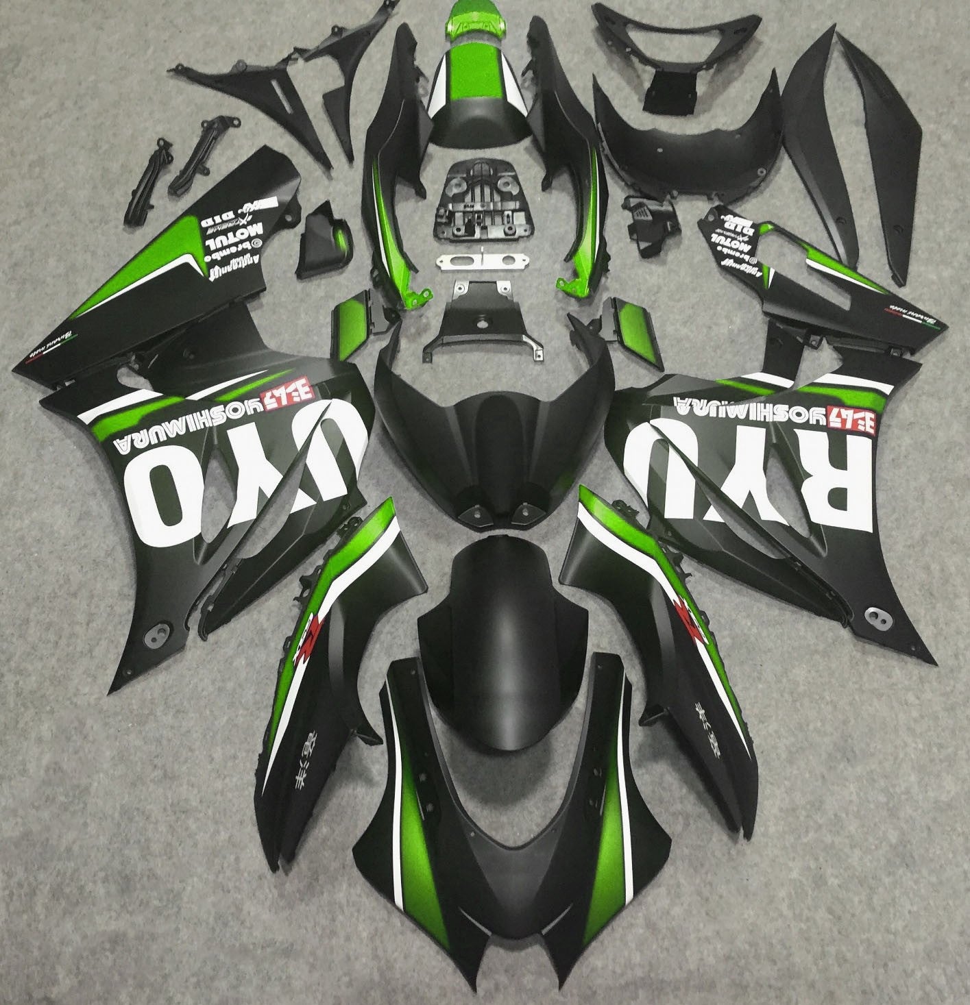 Suzuki GSXR 1000 Fairings (2017-2025) Matte Black, Green, White Fairings at KingsMotorcycleFairings.com