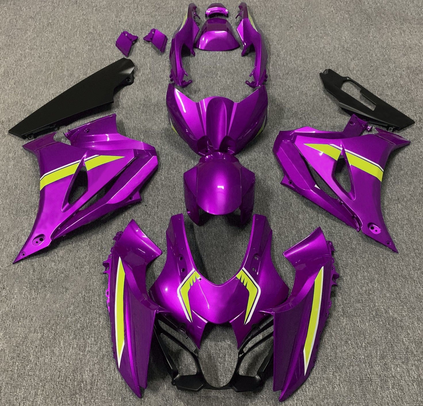 Suzuki GSXR 1000 Fairings (2017-2025) Purple Magenta, Yellow, White at KingsMotorcycleFairings.com