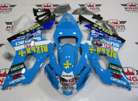 Suzuki GSXR 600 Fairings (2004-2005) Light Blue Rizla KinsMotorcycleFairings.com