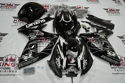 Suzuki GSXR 600 Fairings (2006-2007) Black & White Corona at KingsMotorcycleFairings.com