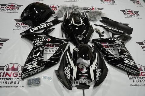 Suzuki GSXR 600 Fairings (2006-2007) Black & White Corona at KingsMotorcycleFairings.com
