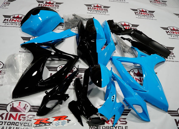 Suzuki GSXR 600 Fairings (2006-2007) Half Black, Half Blue Fairings at KingsMotorcycleFairings.com