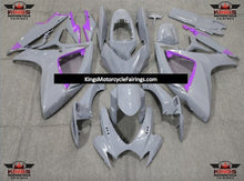 Suzuki GSXR 600 Fairings (2006-2007) Nardo Gray, Purple Trim at KingsMotorcycleFairings.com