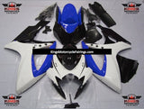Suzuki GSXR 600 Fairings (2006-2007) White, Blue, Black Star at KingsMotorcycleFairings.com