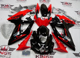 Suzuki GSXR 600 Fairings (2008-2010) Black, Red, Chrome at KingsMotorcycleFairings.com