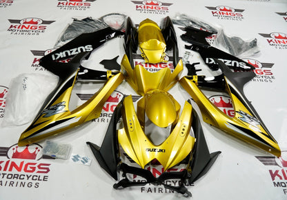 Suzuki GSXR 600 Fairings (2008-2010) Gold, Black KingsMotorcycleFairings.com