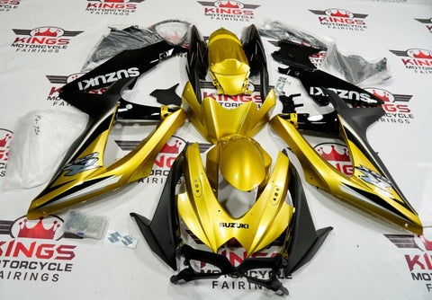 Suzuki GSXR 600 Fairings (2008-2010) Gold, Black KingsMotorcycleFairings.com