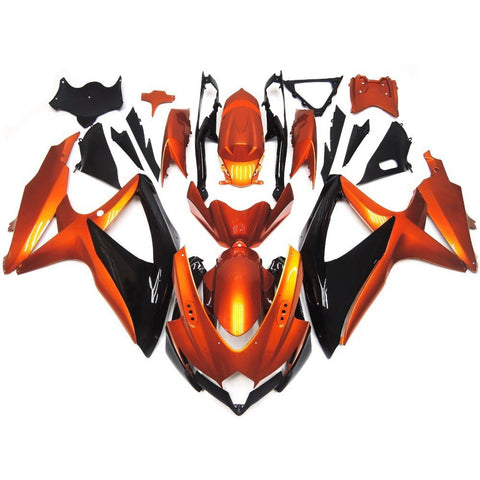 Suzuki GSXR 600 Fairings (2008-2010) Orange, Black at KingsMotorcycleFairings.com