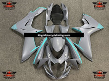 Suzuki GSXR 750 Fairings (2011-2021) Matte Nardo Gray, Turquoise Blue at KingsMotorcycleFairings.com