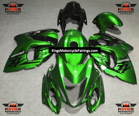 Suzuki Hayabusa (2008-2020) Green, Black, White Fairings at KingsMotorcycleFairings.com 