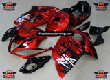 Suzuki Hayabusa Fairing Kit (2008-2019) Red, Black, White Flame Fairings at KingsMotorcycleFairings.com