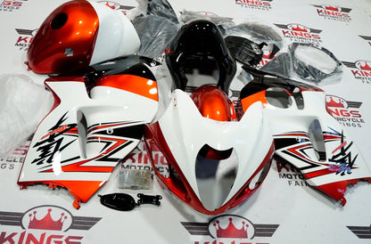 Suzuki Hayabusa Fairings (1999-2007) Orange, White, Black at KingsMotorcycleFairings.com