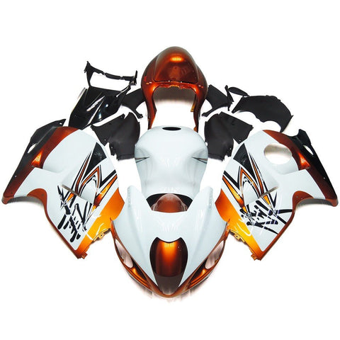 Suzuki Hayabusa Fairings (1999-2007) White, Orange, Black at KingsMotorcycleFairings.com