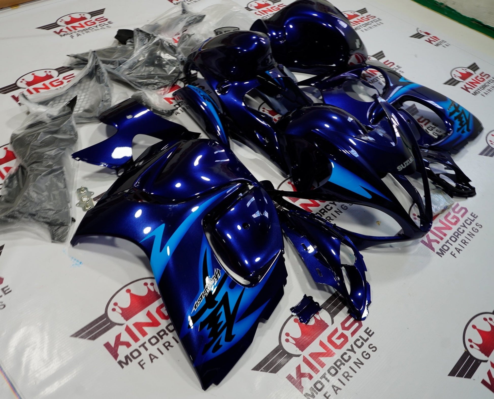 Suzuki Hayabusa Fairings (2008-2019) Navy Blue, Light Blue at KingsMotorcycleFairings.com