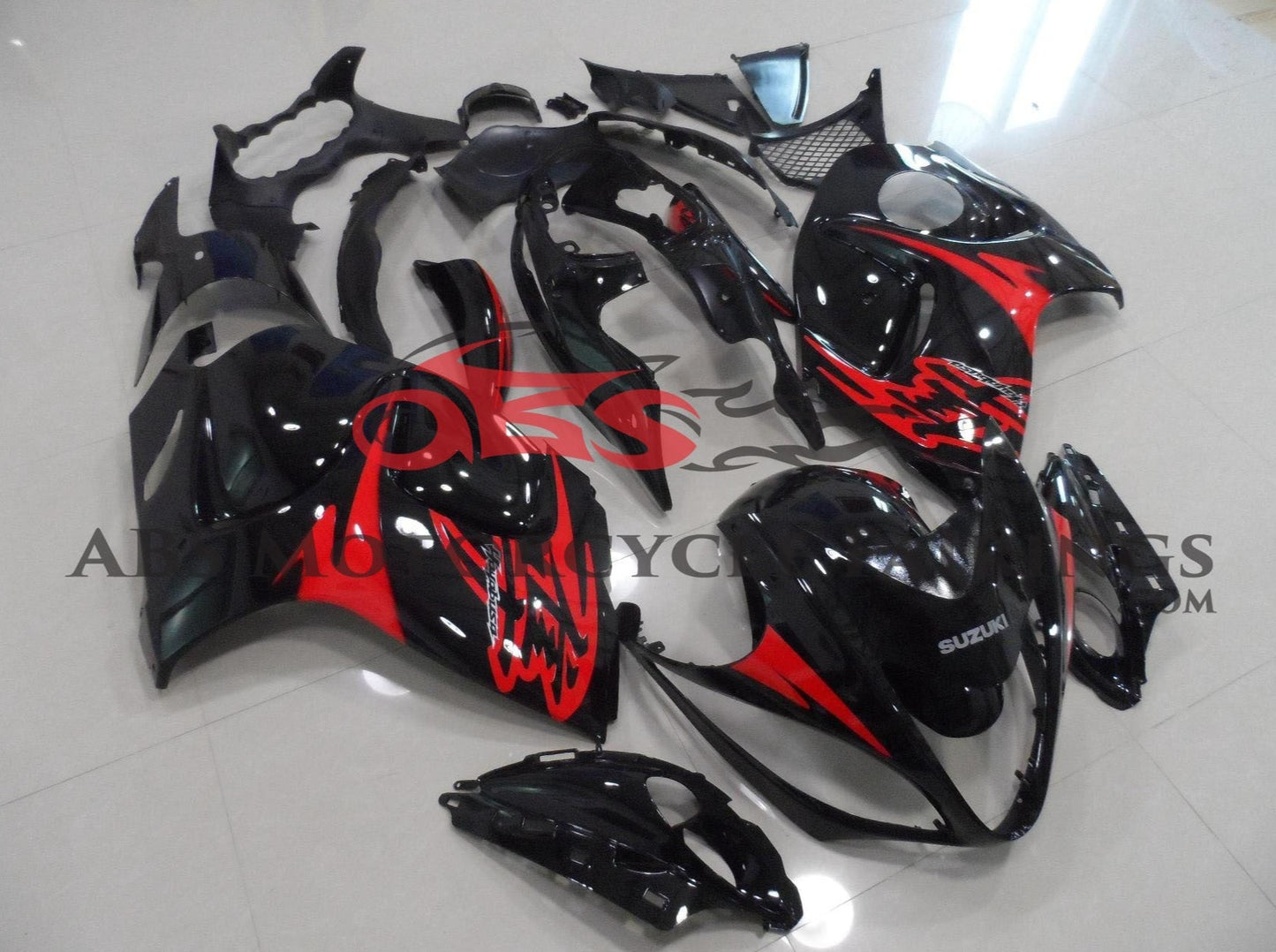 Suzuki Hayabusa Fairings (2008-2020) Black, Red Gloss at KingsMotorcycleFairings.com