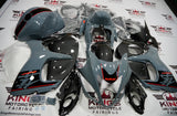 Suzuki Hayabusa Fairings (2008-2020) Nardo Gray, Carbon Fiber, Black, Red at KingsMotorcycleFairings.com