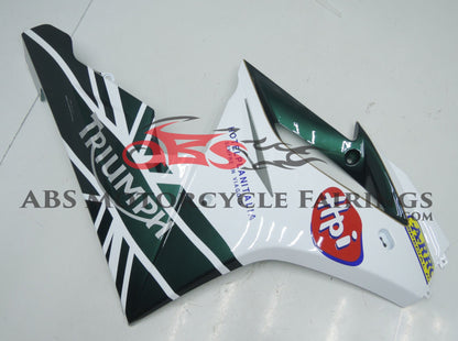 Dark Green and White Fairing Kit for a 2006, 2007 & 2008 Triumph Daytona 675 motorcycle