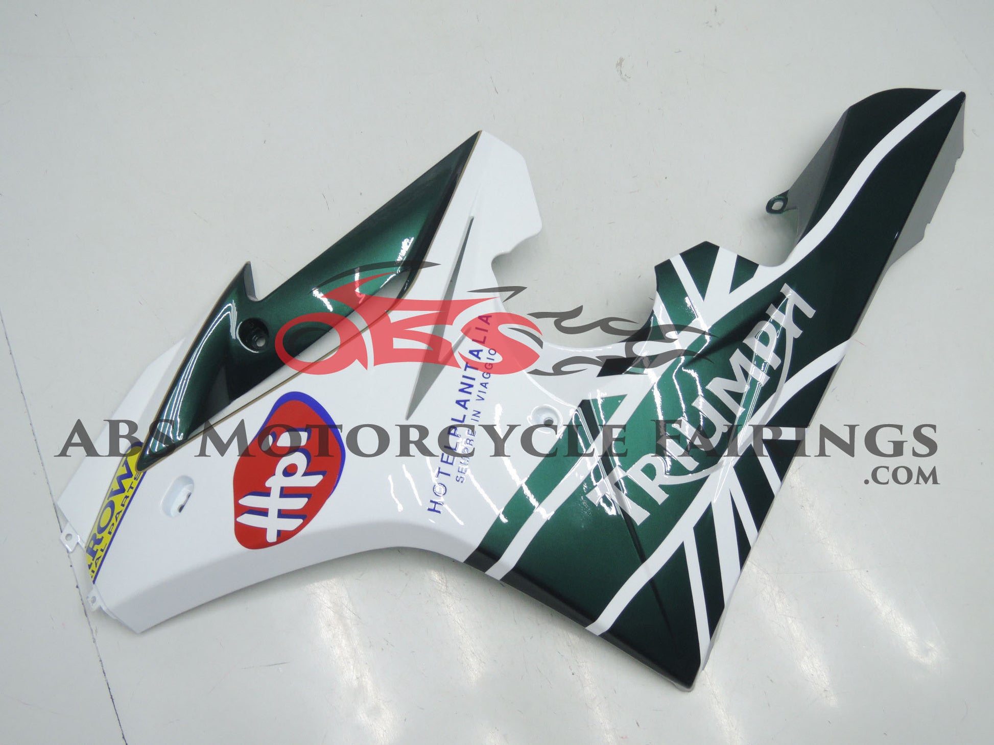 Dark Green and White Fairing Kit for a 2006, 2007 & 2008 Triumph Daytona 675 motorcycle