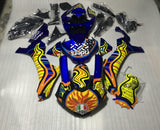 Blue, Yellow and Orange Tribal Sun Fairing Kit for a 2015, 2016, 2017, 2018 & 2019 Yamaha YZF-R1 motorcycle