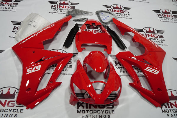 Triumph Daytona 675 Fairings(2006-2008) Red, White at KingsMotorcycleFairings.com