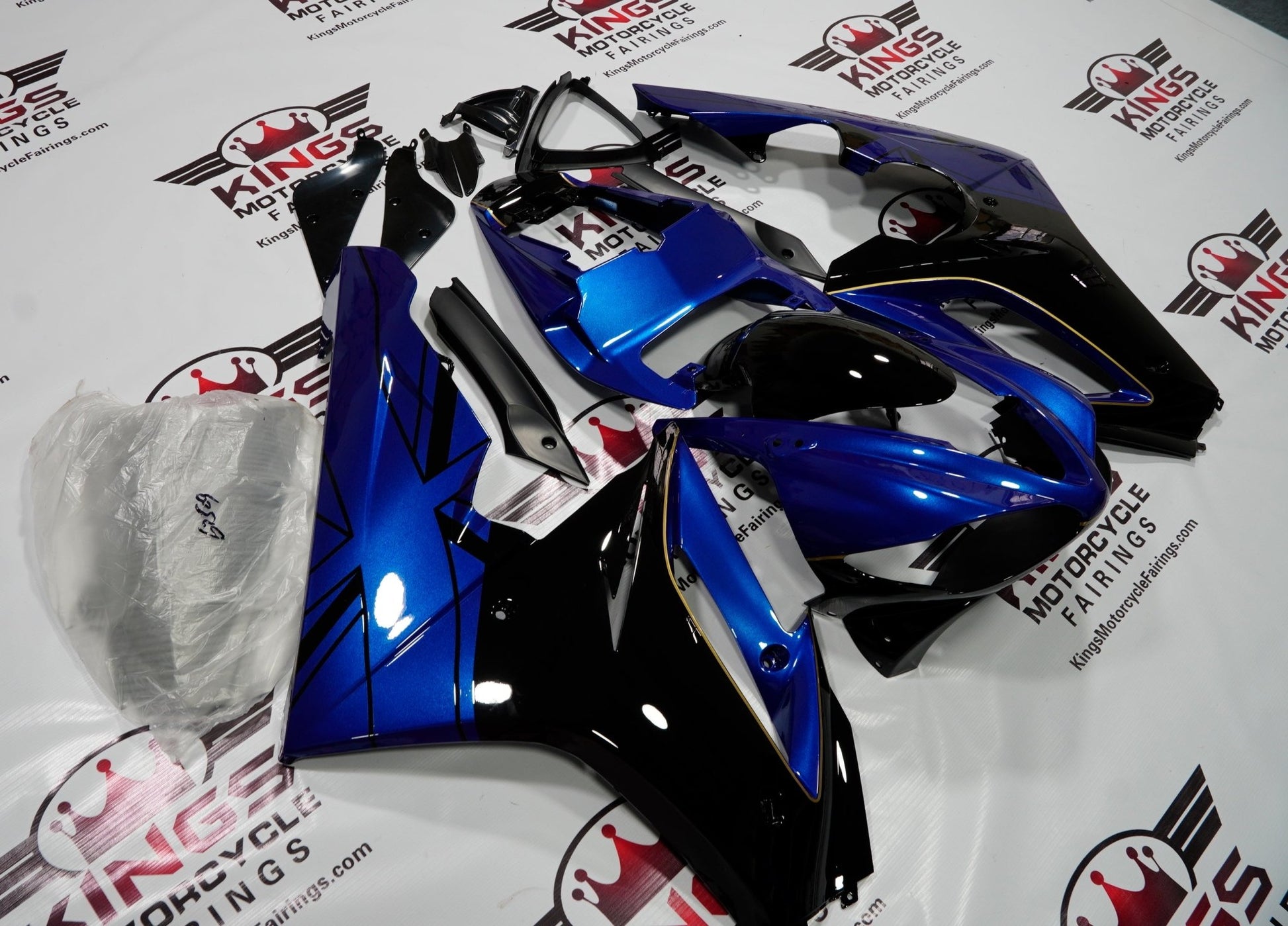 Triumph Daytona 675 Fairings (2006-2008) Black, Blue from KingsMotorcycleFairings.com