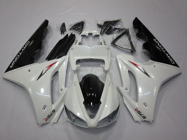 Triumph Daytona 675 (2009-2012) Pearl White, Black & Red Fairings - KingsMotorcycleFairings.com